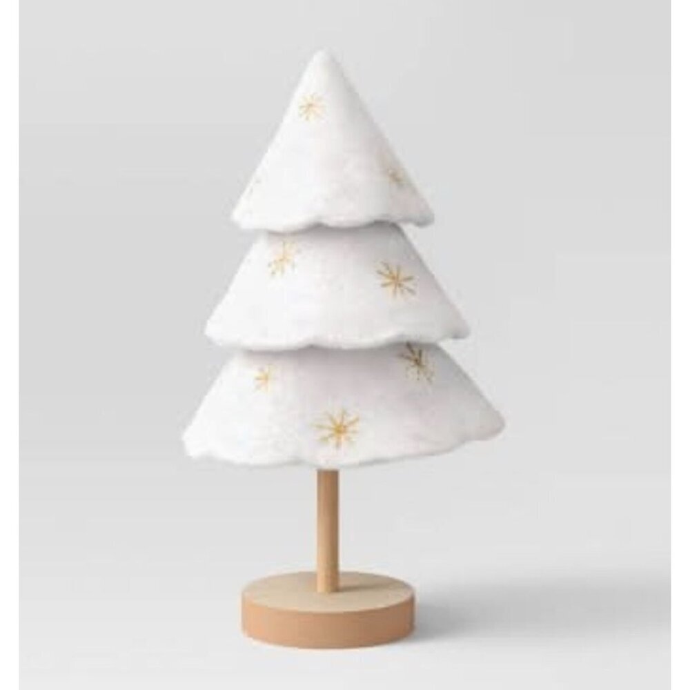Target 12" Christmas Three Layered Round Felt Tree Decor White - Wondershop™